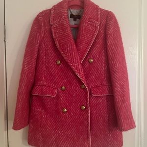 Hot pink J. Crew wool coat